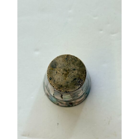 Vintage Mother Of Pearl Abalone Brass Shot Glass Ed Laton - Picture 9 of 10